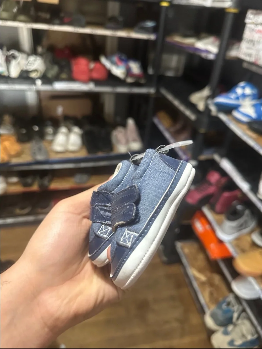 Kids Navy Blue Slip-On Sneakers